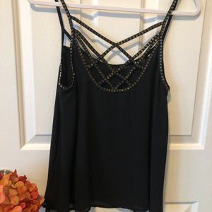 Love 21 Black Jewel  Criss Cross Top - Med